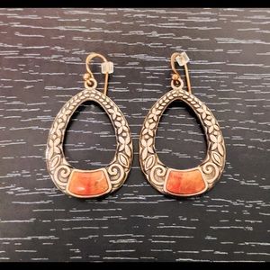 SOLD! BARSE Genuine Bronze Embroidered Earrings